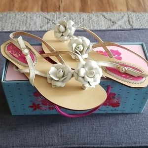 Leather Floral Sandals